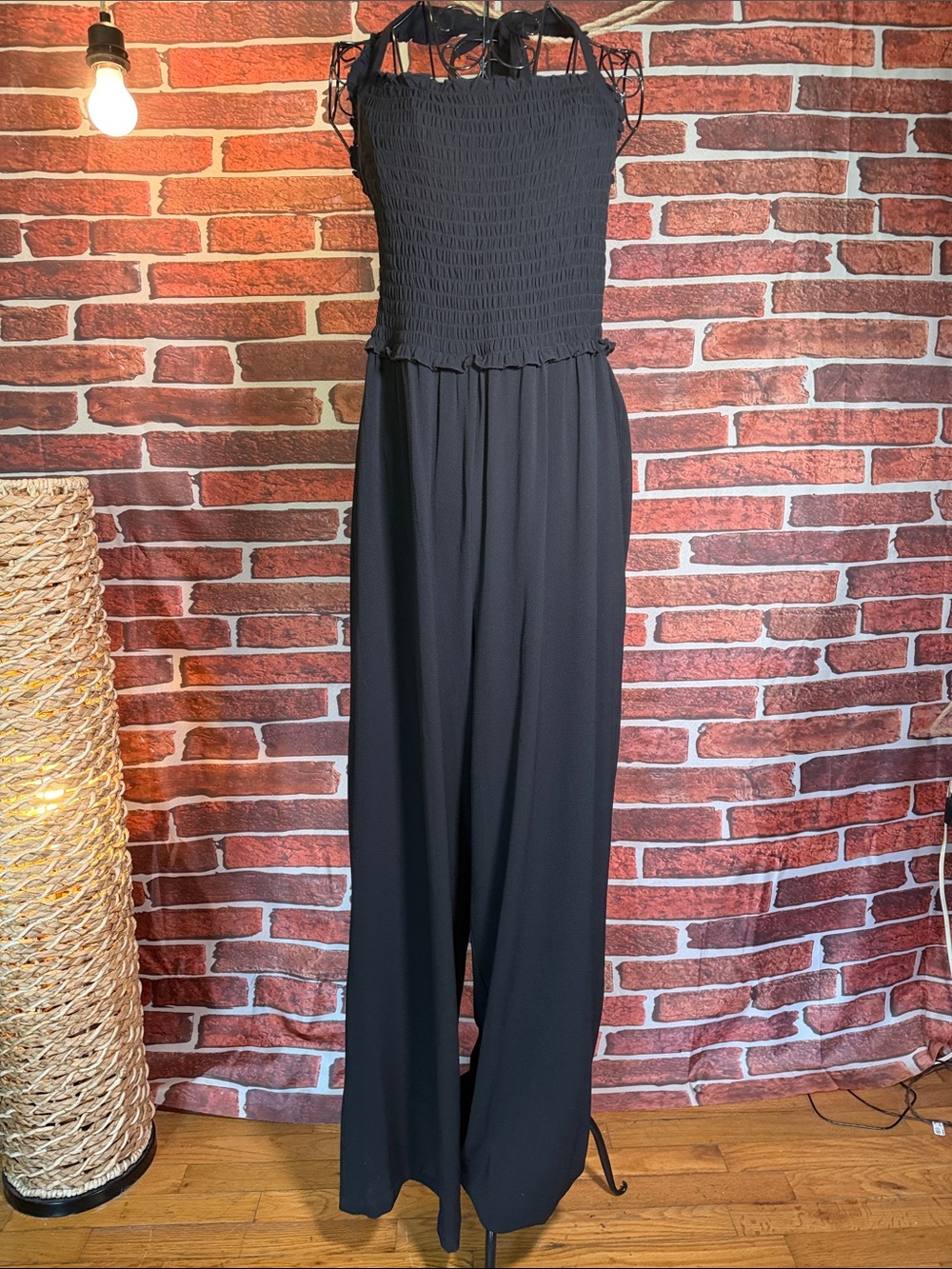 👖 Candie's Smocked Strapless Jumpsuit — Black — XL